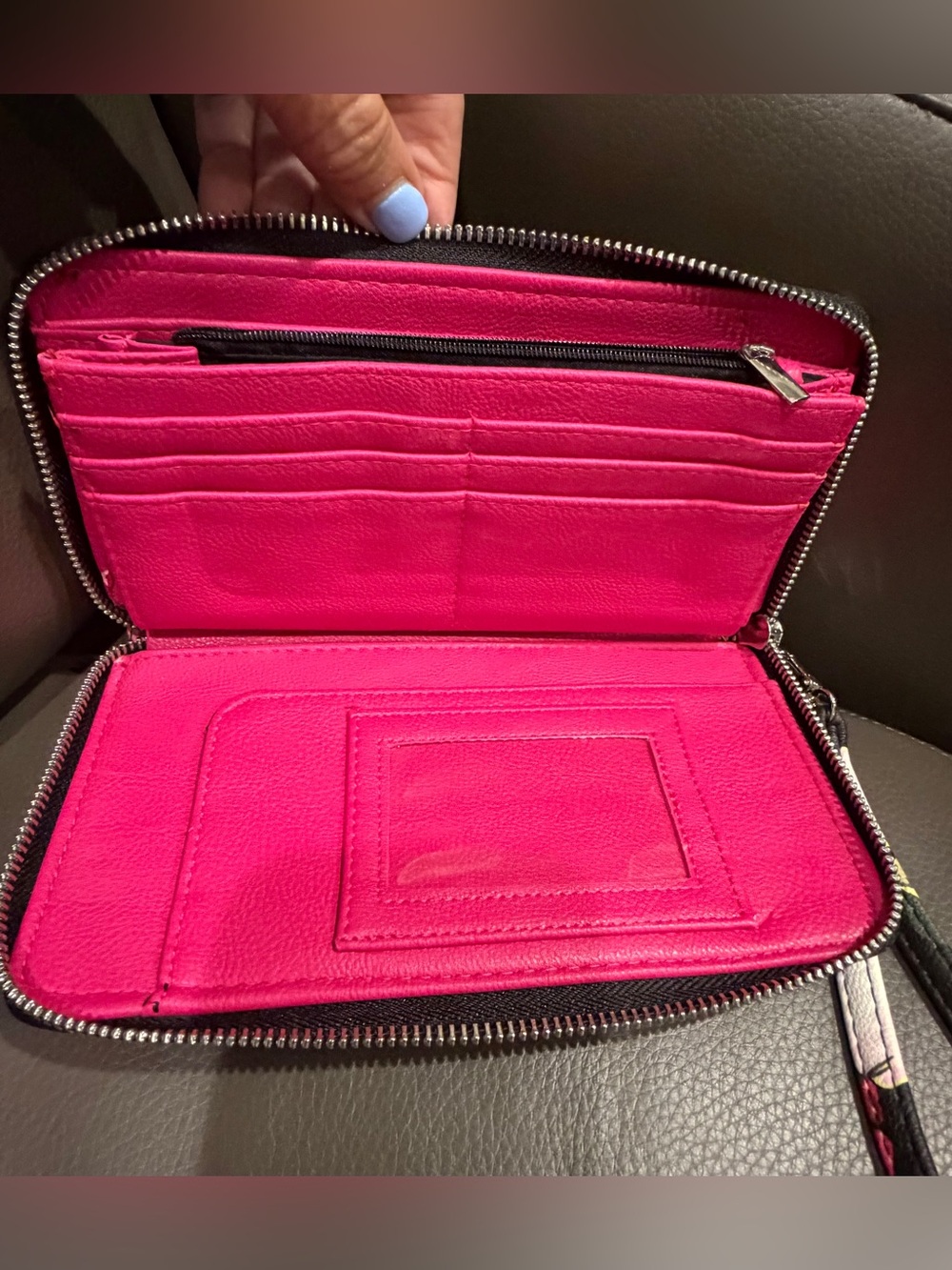 Betsey Johnson Black Floral Wristlet Clutch - Picture 3 of 6